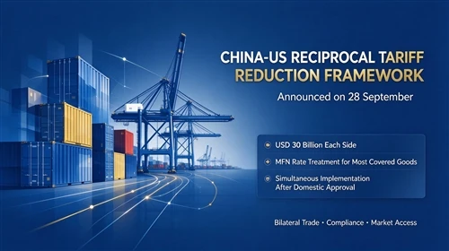 New China-US Reciprocal Tariff Framework Unveiled On 28 September